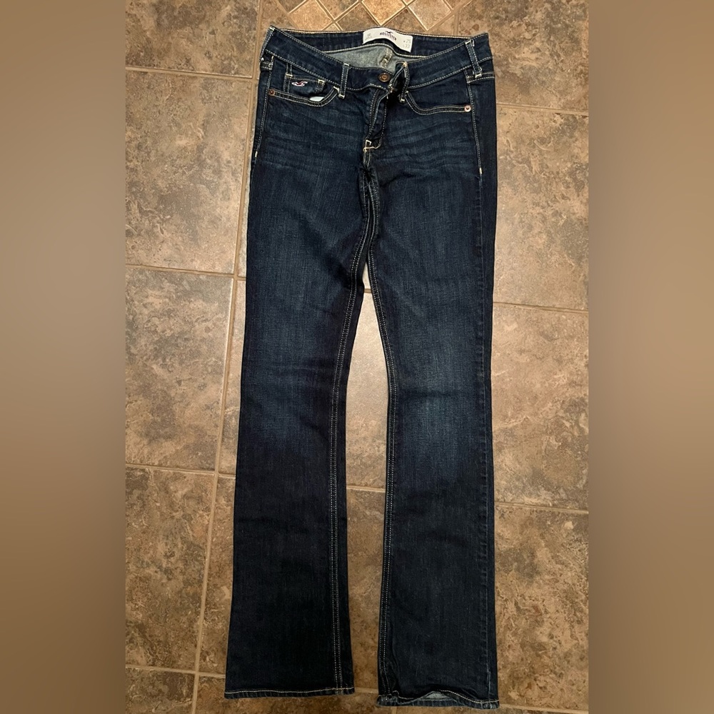 Hollister Juniors teen girls dark blue Jeans Size 1 1R 25 X 33 Jean Leg